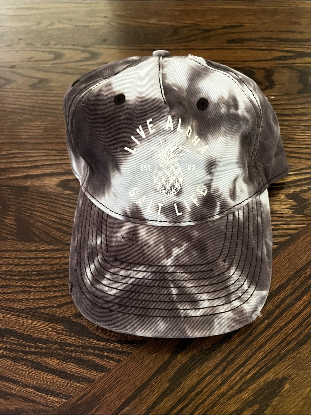 Live Aloha Salt Life Gray Tie-Dye Ball Cap